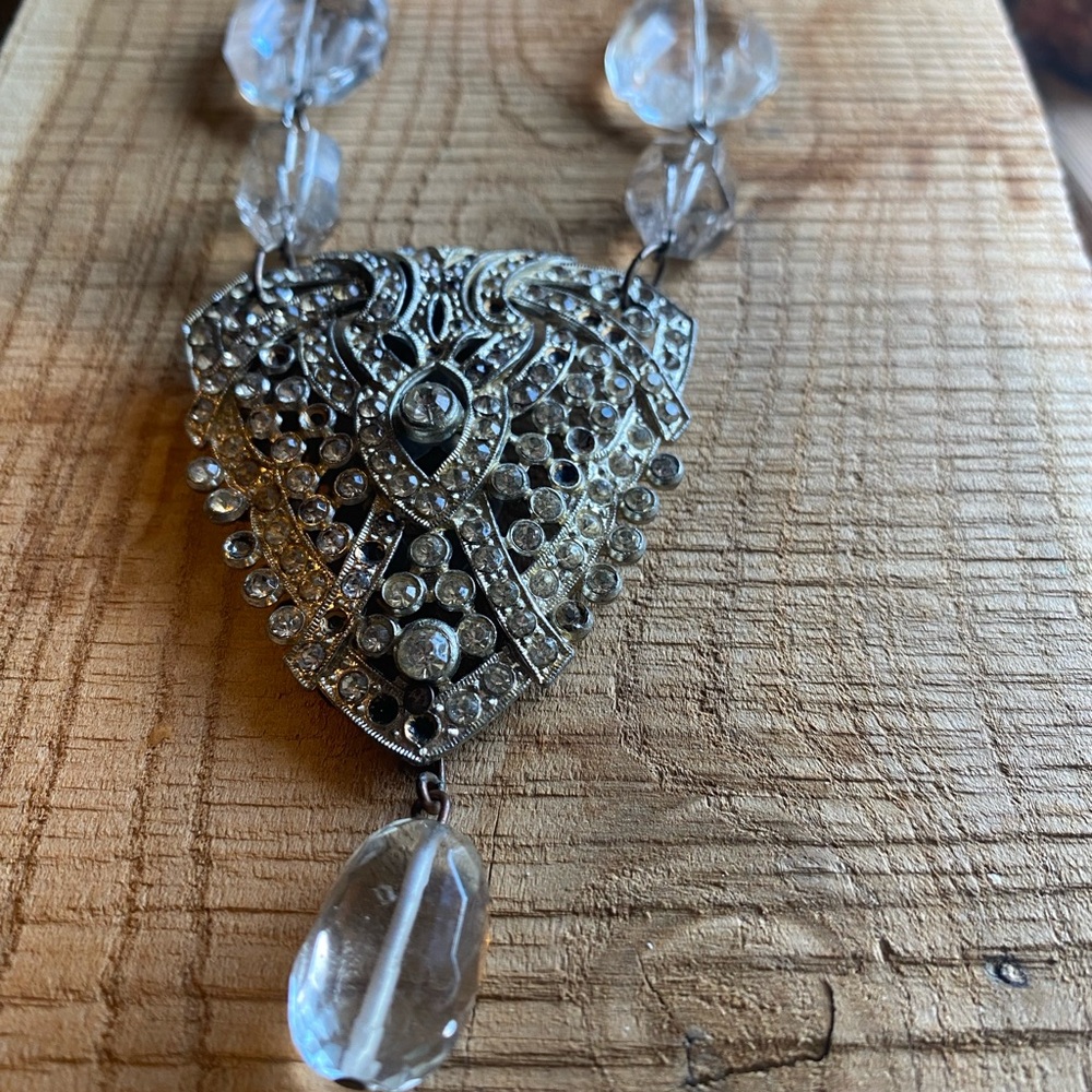 Vintage Glam Crystal Statement Necklace Bridal Wedding Festival Bridesmaid